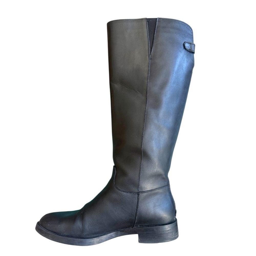 Emanuele Crasto Tall Black Leather Riding Boots Made in Italy EU 39 US 8 - Picture 2 of 10